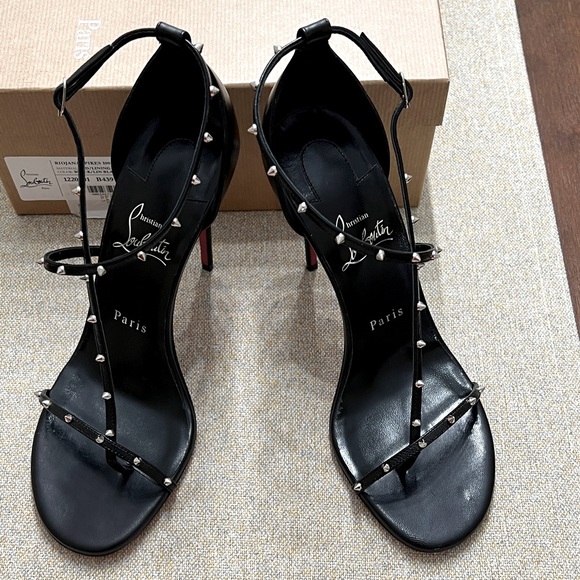 Christian Louboutin Shoes - ❤️ Christian Louboutin RIOJANA SPIKES 100 Black and Silver Studded Heels
